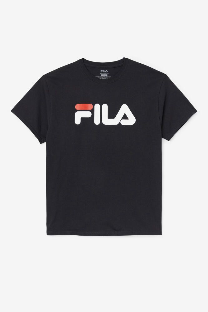 Fila T シャツ メンズ 黒 Logo 0623-SGQLD